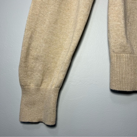 Merona Neutral Beige Tan High V Neck Wool Blend Sweater Men's Size M - Picture 4 of 10